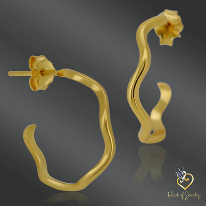 925 Silver Statement Hoops – Geometric Irregular Style for Contemporary Flair