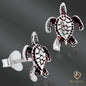 925 Sterling Silver Turtle Stud Earrings – Nature-Inspired Design with Butterfly Backing
