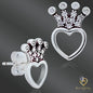 King of Heart Shaped Stud Earrings – 925 Sterling Silver with Elegant Butterfly Closure