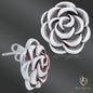 925 Sterling Silver Rose Stud Earrings – Timeless Floral Design with Butterfly Backing