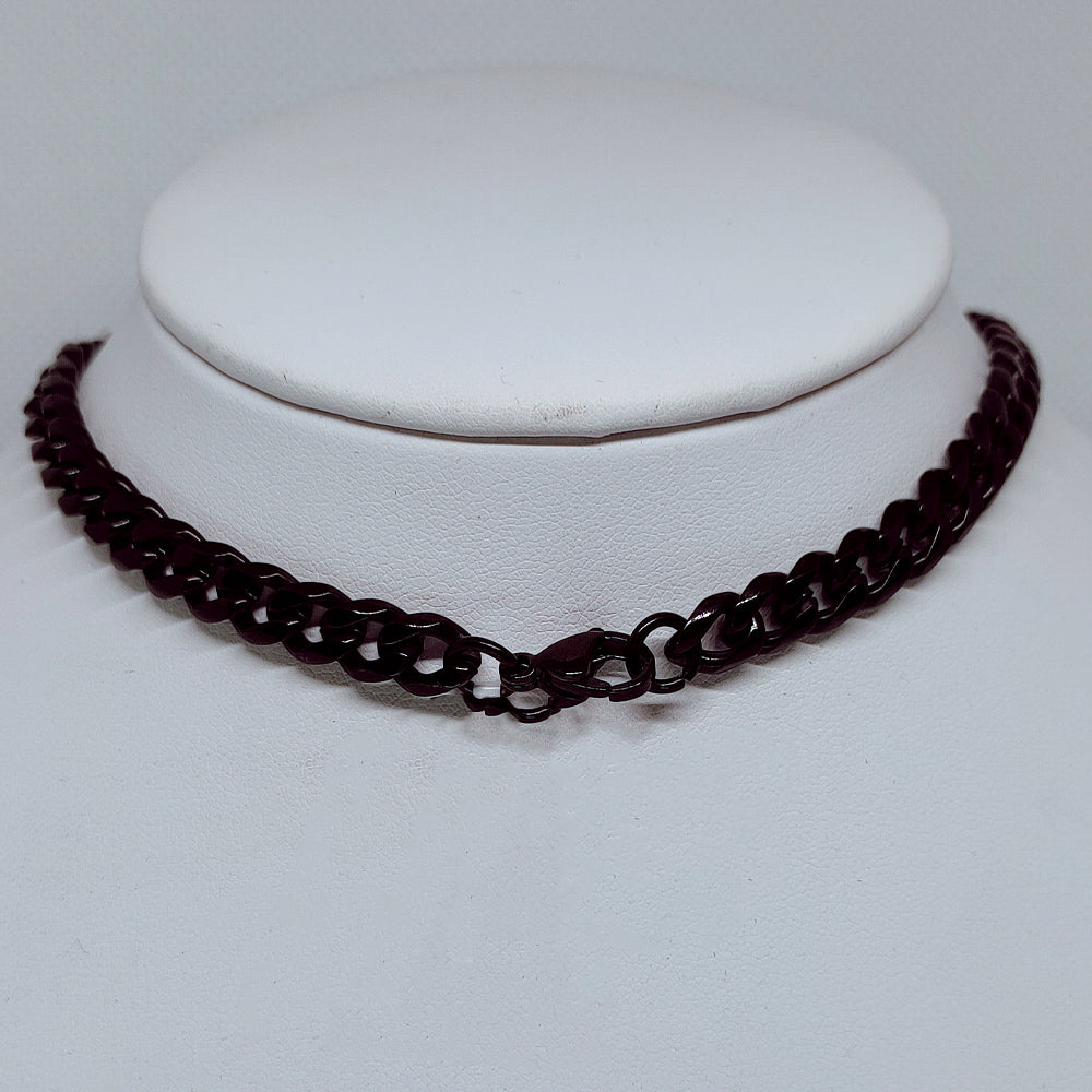 Bold Black Miami Cuban Chain – 7mm Stainless Steel Statement Necklace
